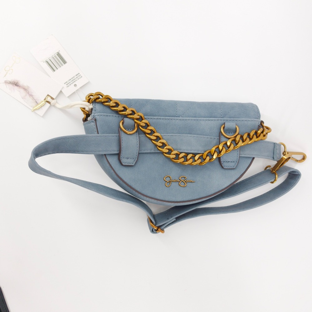 Jessica Simpson Womens Lexie Belt Bag Blue One‎ Size Quilted Chain